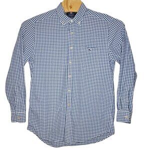 Vineyard Vines‎ Performance Slim Fit Tucker Shirt Blue / White Checkered Men's L